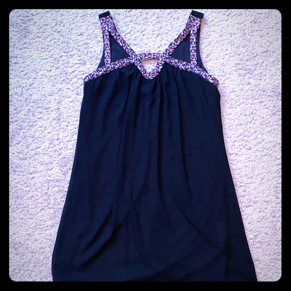 A. Byer black dress with top colorful design